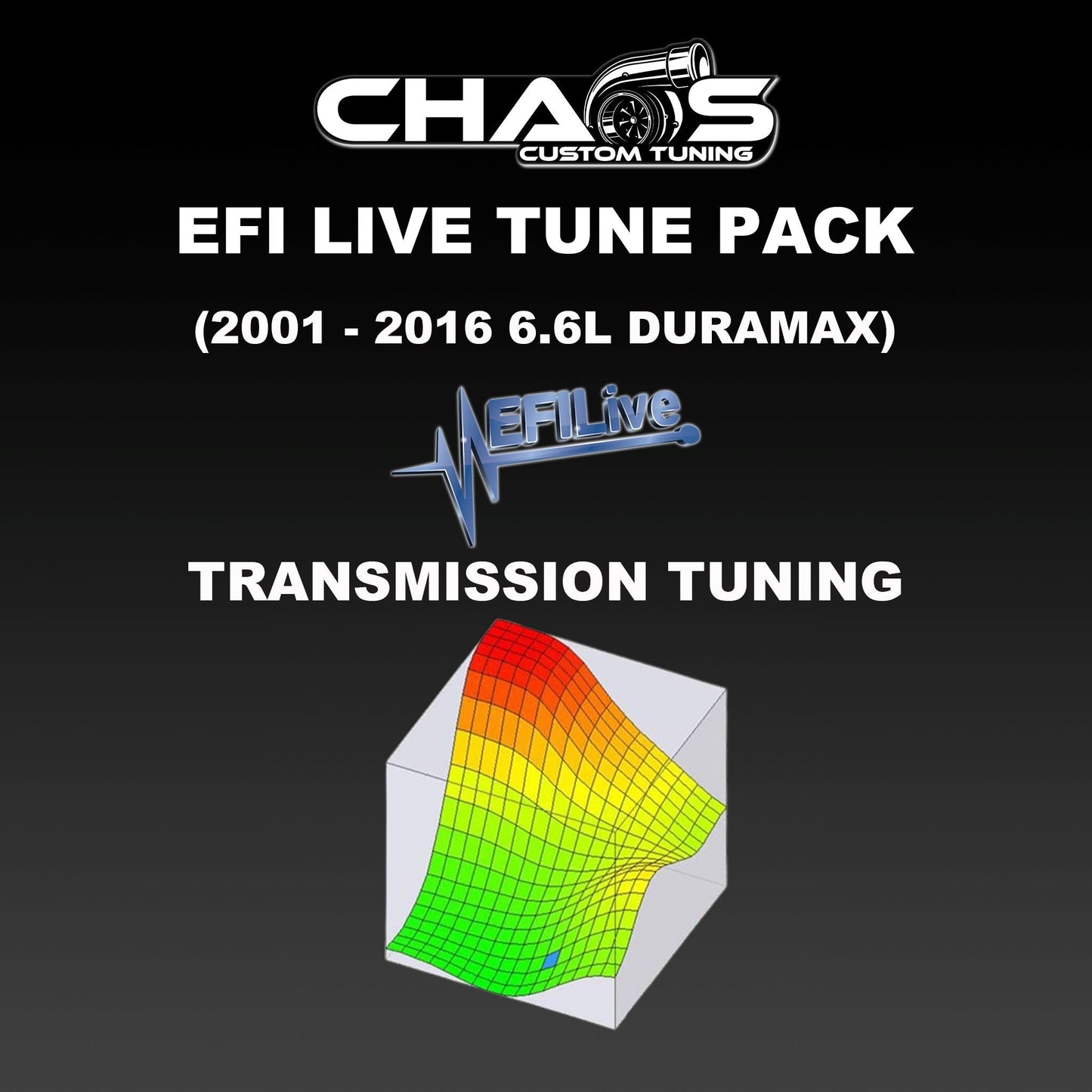 Chaos Custom Tuning EFI Live A40-A50 Transmission Tune Files (2001-2016 Duramax LB7/LLY/LBZ/LMM/LML 6.6L) Transmission Tune File Chaos Custom Tuning