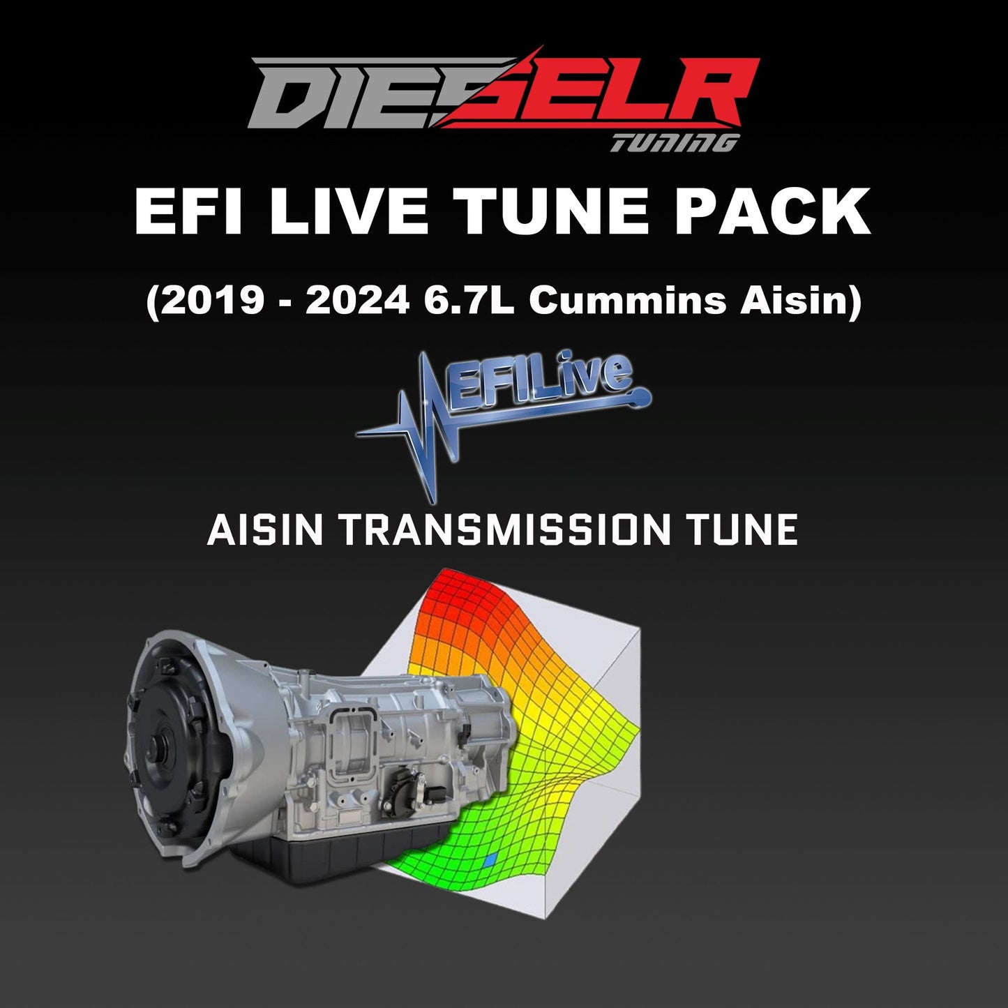 DIESELR EFI Live Transmission Tune File (2019-2024 Cummins 6.7L *AISIN ONLY*) Transmission Tune File DIESELR Tuning