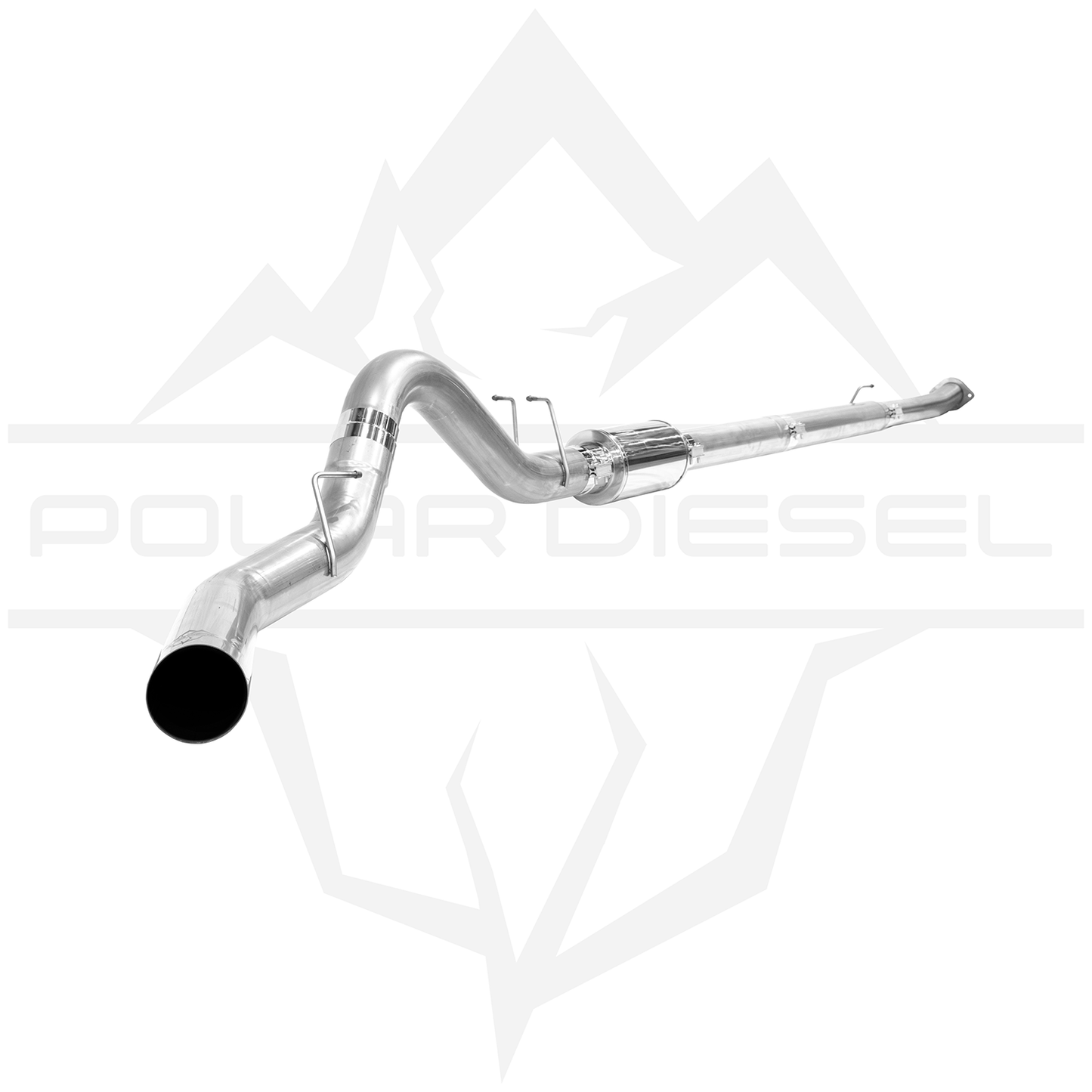2023-2026 Ford Powerstroke 6.7L 304SS 5" Polar Exhaust & Downpipe Package With Muffler