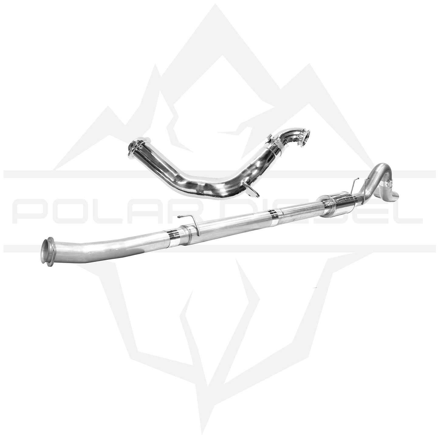 2023-2026 Ford Powerstroke 6.7L 304SS 5" Polar Exhaust & Downpipe Package With Muffler