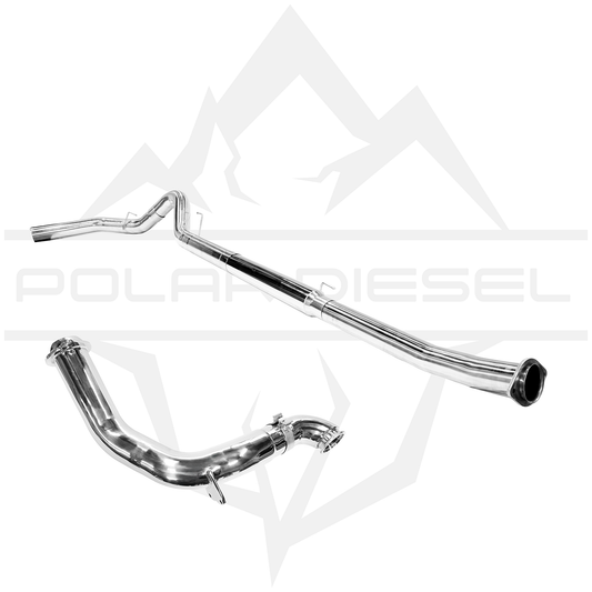 2023-2026 Ford Powerstroke 6.7L 304SS 5” Polished Downpipe Back Exhaust & Downpipe Package
