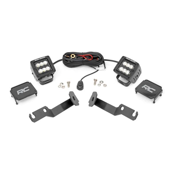 LED Light Kit - Ditch Mount - 2" Black Pair - Flood - Toyota Tacoma (05-15)