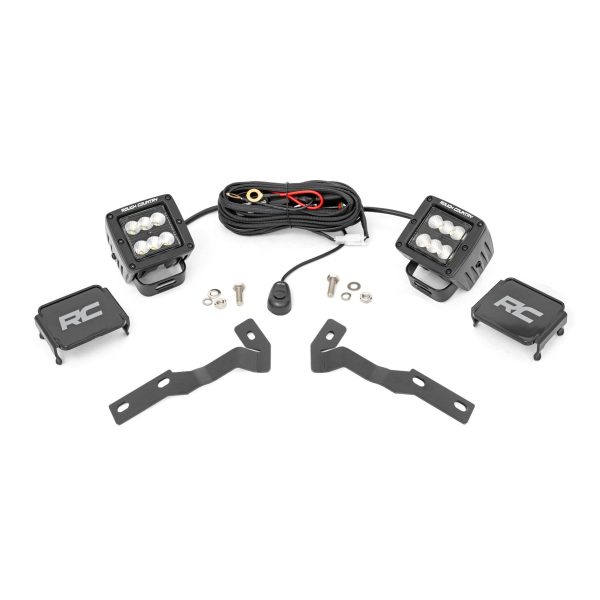 LED Light Kit - Ditch Mount - 2" Black Pair - Flood - Toyota Tacoma (16-23)