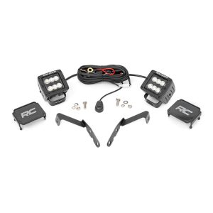 LED Light Kit - Ditch Mount - 2" Black Pair - Flood - Chevy 1500 & Chevy GMC 2500HD 3500HD (07-14)