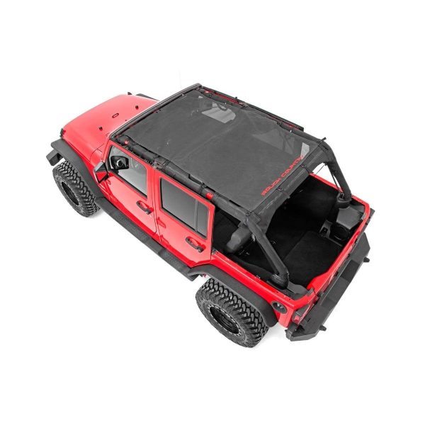 Rough Country Mesh Bikini Top Plus - Black - Jeep Wrangler JK 2WD 4WD (2007-2018)