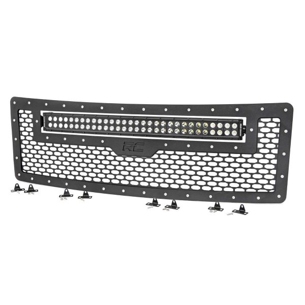 Rough Country Mesh Grille - 30 in Dual Row LED - Black - Ford F-150 2WD 4WD (09-14)