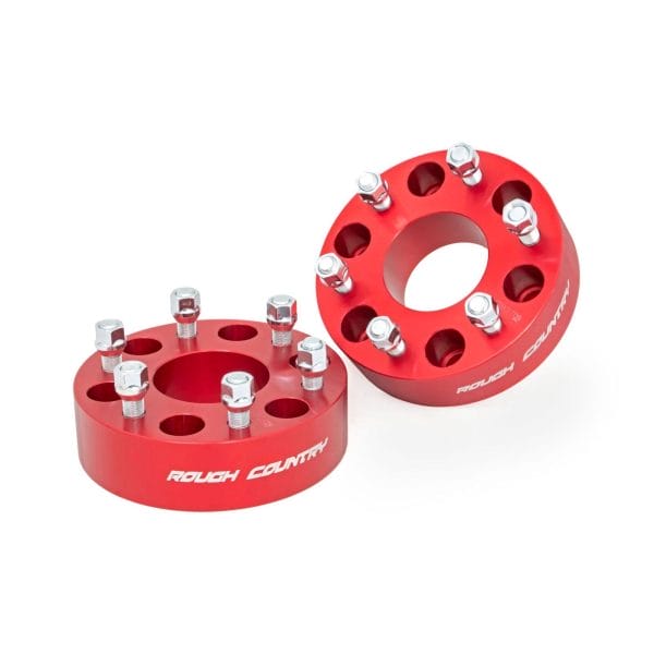 Rough Country 2 Inch Wheel Spacers - 6x5.5 - Red - Chevy GMC 1500 Truck & SUV (92-21)