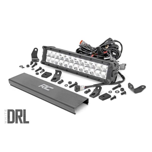 Rough Country Chrome Series LED Light - 12 Inch - Dual Row - White DRL