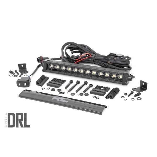 Rough Country Black Series LED Light Bar - Cool White DRL - 12 Inch - Single Row