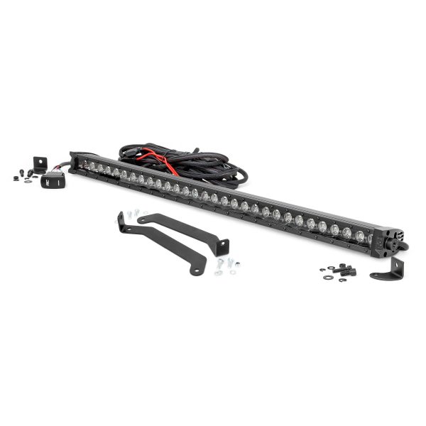 Rough Country LED Light - Bumper Mount - 30 in Black Single Row - White DRL - Subaru Forester (14-18)