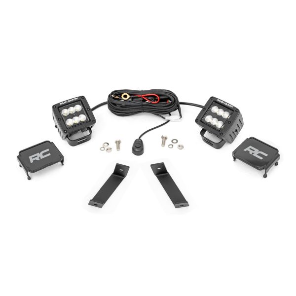 LED Light Kit - Ditch Mount - 2" Black Pair - Flood - Jeep Cherokee KL (14-21)