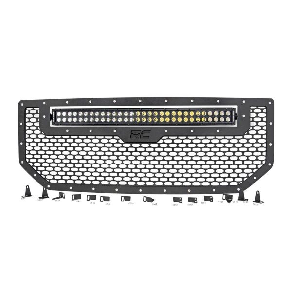 Rough Country Mesh Grille - 30 in Dual Row LED - Black - GMC Sierra 1500 (16-18)