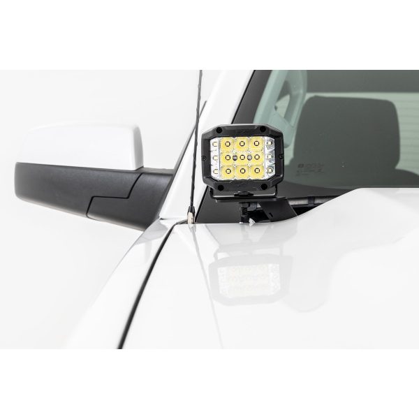 LED Ditch Light Kit - 2in Black Pair - Flood - Chevy GMC 1500 (14-18)