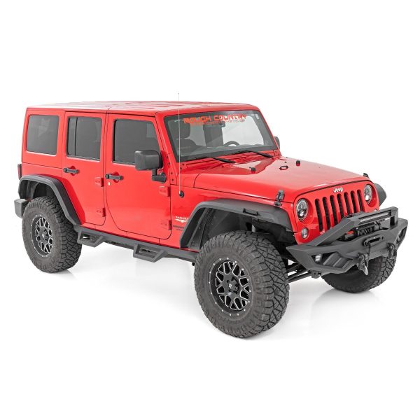 Rough Country High Clearance LED Flat Fender Flare Kit - UV Treated - Jeep Wrangler JK (07-18)