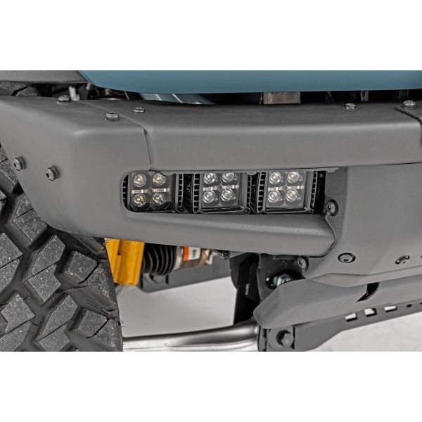 LED Light Kit - Fog Mount - Triple 2" Black Pair - White DRL - Ford Bronco (21-23)