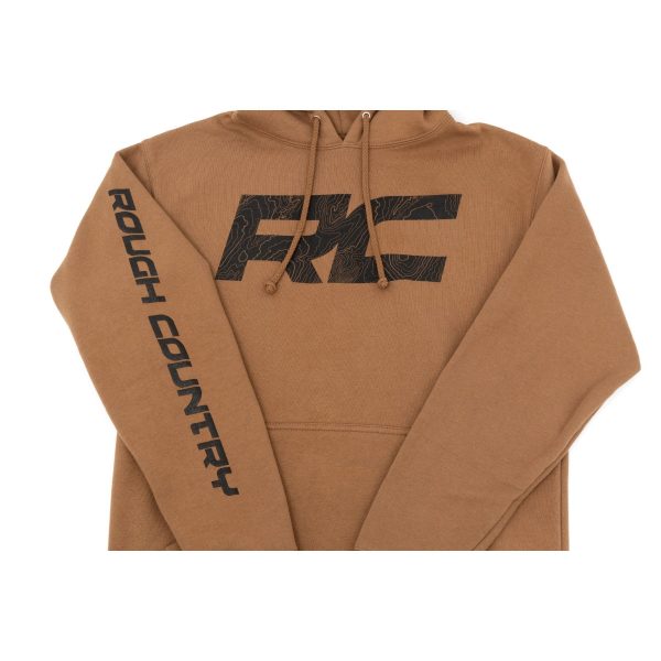 Rough Country Hoodie - RC Topographical Sleeve - Saddle - SM