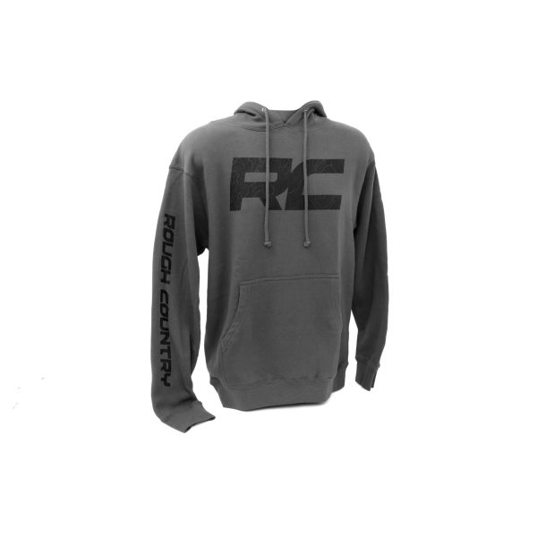 Rough Country Hoodie - RC Topographical Sleeve - Charcoal - SM