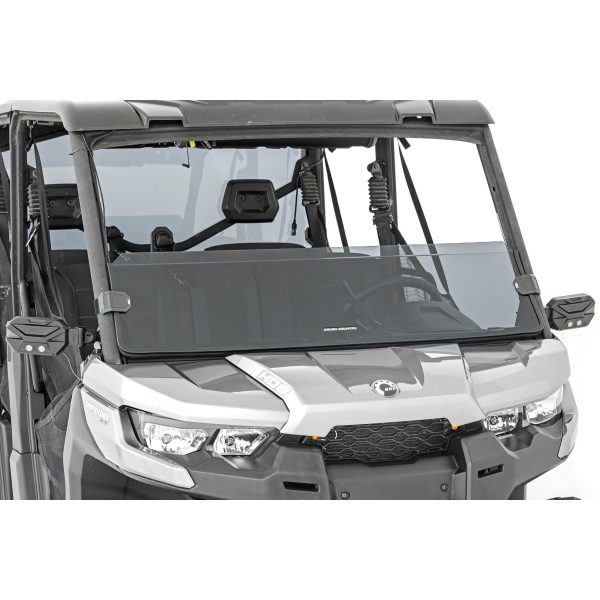 Rough Country Tinted Half Windshield - Scratch Resistant - Can-Am Defender HD 5 HD 8 HD 9 HD 10