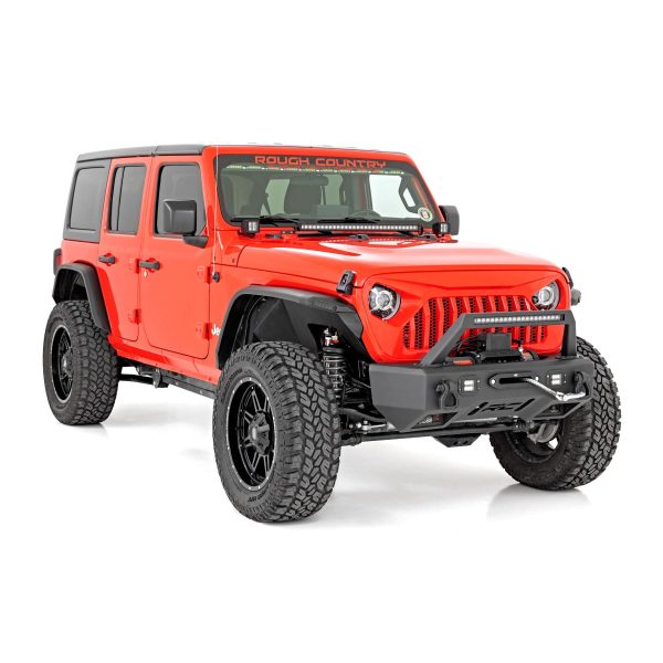 Rough Country High Clearance LED Flat Fender Flare Kit - UV Treated - - Jeep Wrangler JL (18-23)