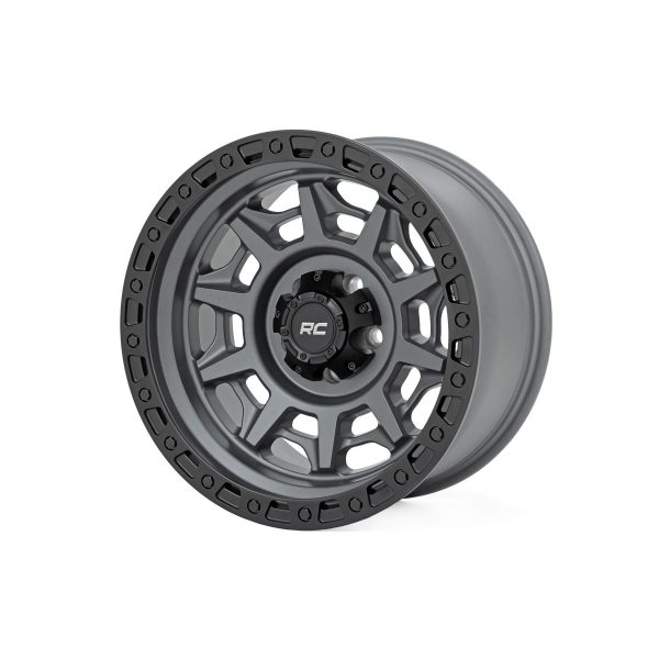 Rough Country Rough Country 85 Series Wheel - Simulated Beadlock - Gunmetal Gray Black - 17x9 - 6x5.5 - -12mm