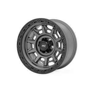 Rough Country Rough Country 85 Series Wheel - Simulated Beadlock - Gunmetal Gray Black - 17x9 - 5x4.5 - -12mm