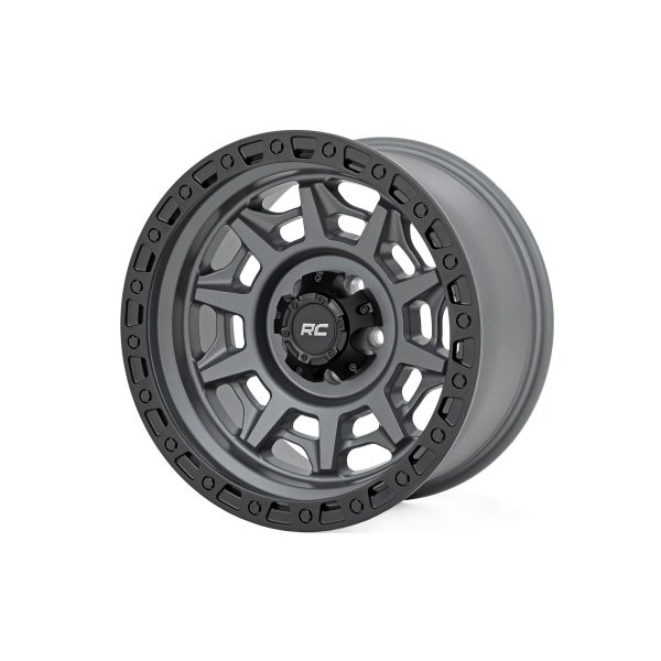 Rough Country Rough Country 85 Series Wheel - Simulated Beadlock - Gunmetal Gray Black - 17x9 - 5x4.5 - -12mm