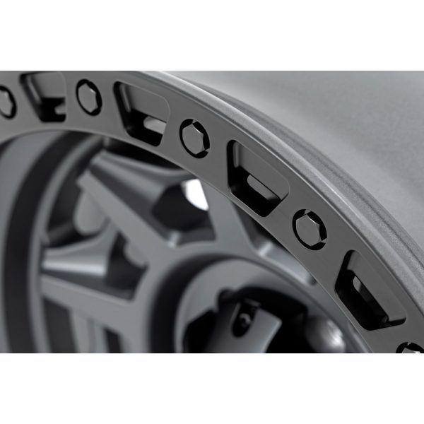 Rough Country Rough Country 85 Series Wheel - Simulated Beadlock - Gunmetal Gray Black - 17x9 - 6x5.5 - -12mm