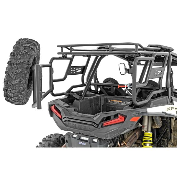 Tubular Rear Cargo Rack - Spare Tire Mount - Polaris RZR XP 1000