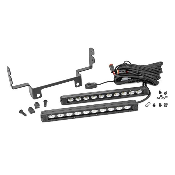 LED Light - Bumper Mount - 10" Black Slimline Pair - Honda Pioneer 1000 Pioneer 1000-5