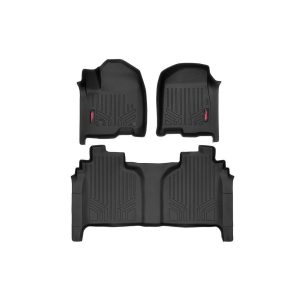 Rough Country Floor Mats - FR & RR - FR Bucket - Crew - Chevy GMC 1500 (19-23)