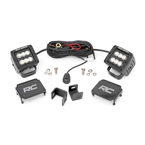 LED Light Kit - Ditch Mount - 2" Black Pair - Flood - Toyota Tundra (22-24)