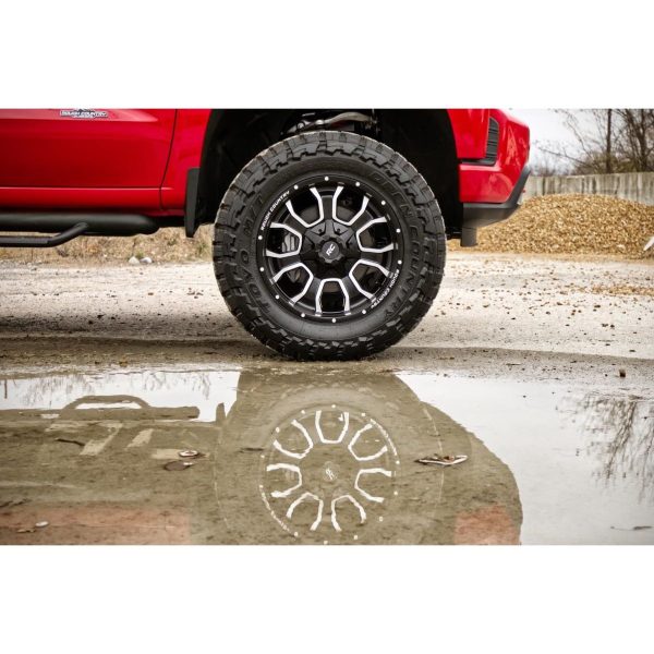 Rough Country Rough Country 93 Series Wheel - One-Piece - Machined Black - 20x9 - 5x5 5x4.5 - -12mm