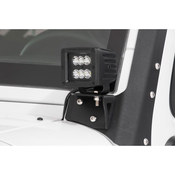 Rough Country Black Series LED Light Pair - Square - 2 Inch - Spot