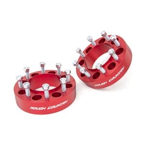 Rough Country 2 Inch Wheel Spacers - 8x170 - Red - Ford Super Duty 4WD (03-22)