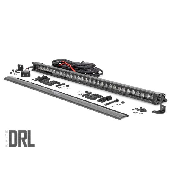 Rough Country Black Series LED Light Bar - Cool White DRL - 30 Inch - Single Row