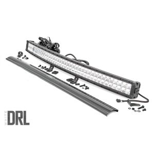 Rough Country Chrome Series LED - 40 Inch Light- Curved Dual Row - White DRL