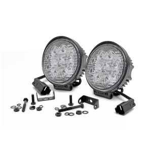 Rough Country Chrome Series LED Light Pair - 4 Inch - Round