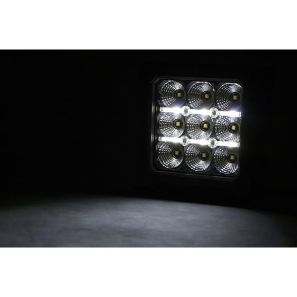 Rough Country Chrome Series LED Light Pair - 4 Inch - Square - White DRL