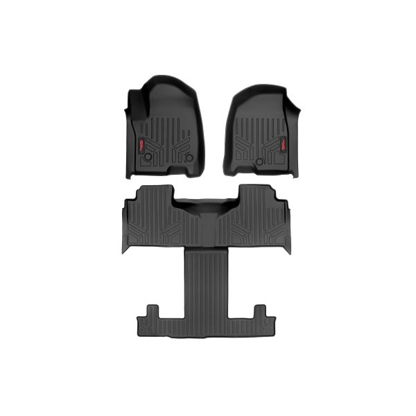 Rough Country Floor Mats - FR & RR - FR RR Bucket - Chevy GMC Tahoe Yukon (21-23)