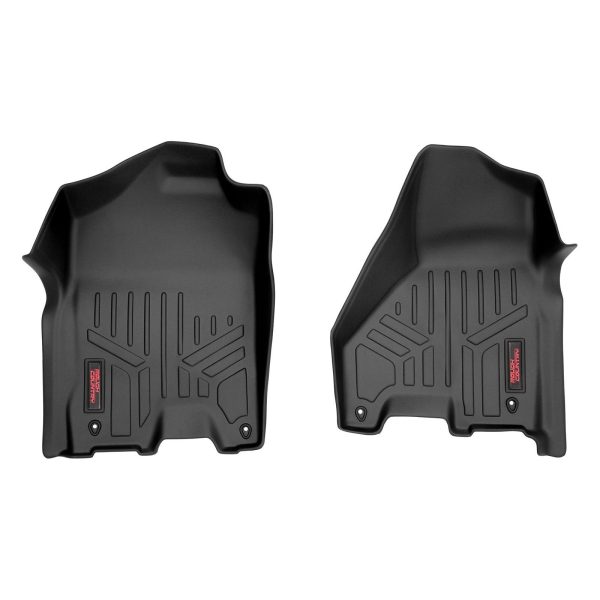 Rough Country Floor Mats - Front - Crew Mega Cab - Ram 1500 2500 2WD 4WD (12-18 & Classic)