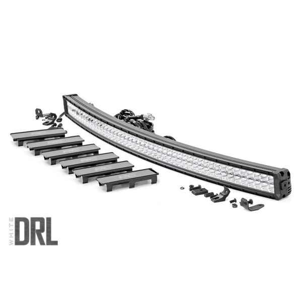 Rough Country Chrome Series LED - 50 Inch Light- Curved Dual Row - White DRL