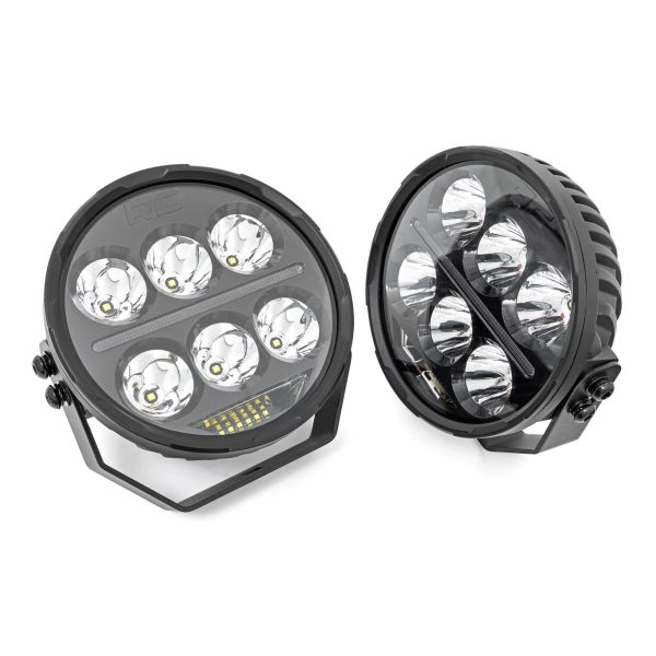 Rough Country Black Series LED Light Pair - Amber DRL - 6.5 Inch - Round