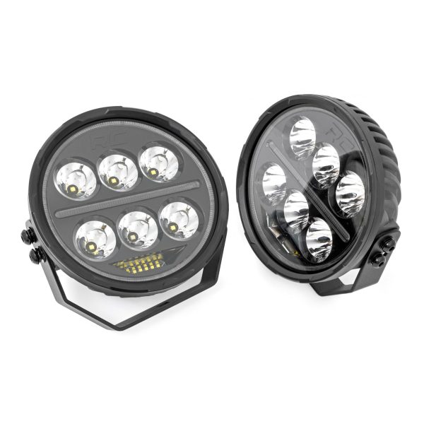 Black Series Halo LED Light Pair - White Amber DRL - 6.5 Inch - Round