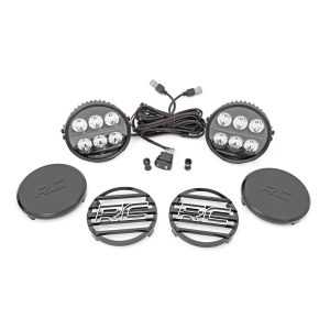 Rough Country Black Series LED Light Pair - Amber DRL - 6.5 Inch - Round