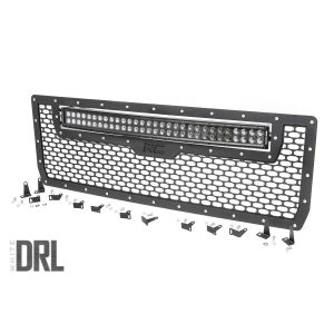 Mesh Grille - 30" Dual Row LED - Black - White DRL - GMC Sierra 1500 (14-15)