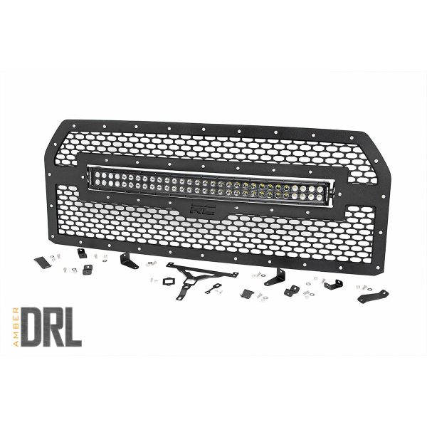 Mesh Grille - 30" Dual Row LED - Black - Amber DRL - Ford F-150 (15-17)