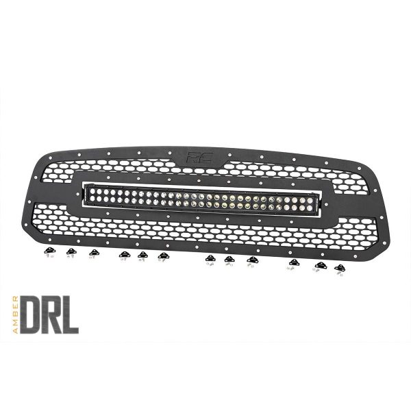 Mesh Grille - 30" Dual Row LED - Black - Amber DRL - Ram 1500 (13-18 & Classic)