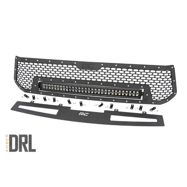 Mesh Grille - 30" Dual Row LED - Black - Amber DRL - Toyota Tundra (14-17)