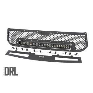 Mesh Grille - 30" Dual Row LED - Black - White DRL - Toyota Tundra (14-17)