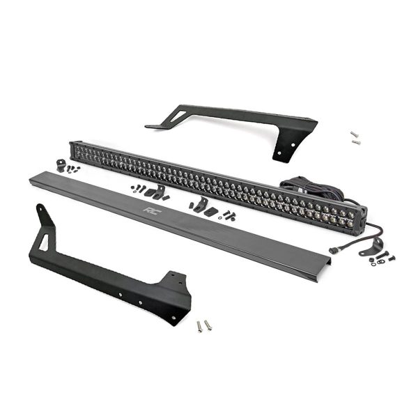 LED Light - Windshield Mnt - 50" Black Dual Row - White DRL - Jeep Wrangler JK (07-18)